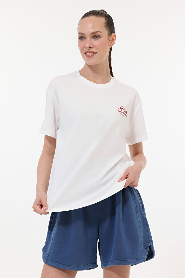 Kısa Kol T-Shirt Kadın Beyaz WB 11NERA - FLO 2. Ürüne %50 İndirim