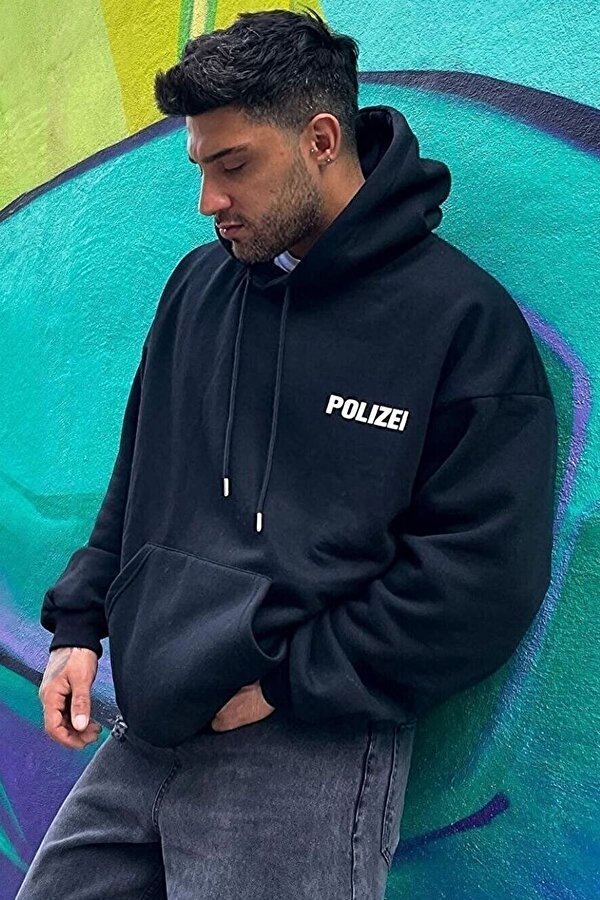 Unisex Polizei Sırt Baskılı Sweatshirt - 3 Al 1 Öde