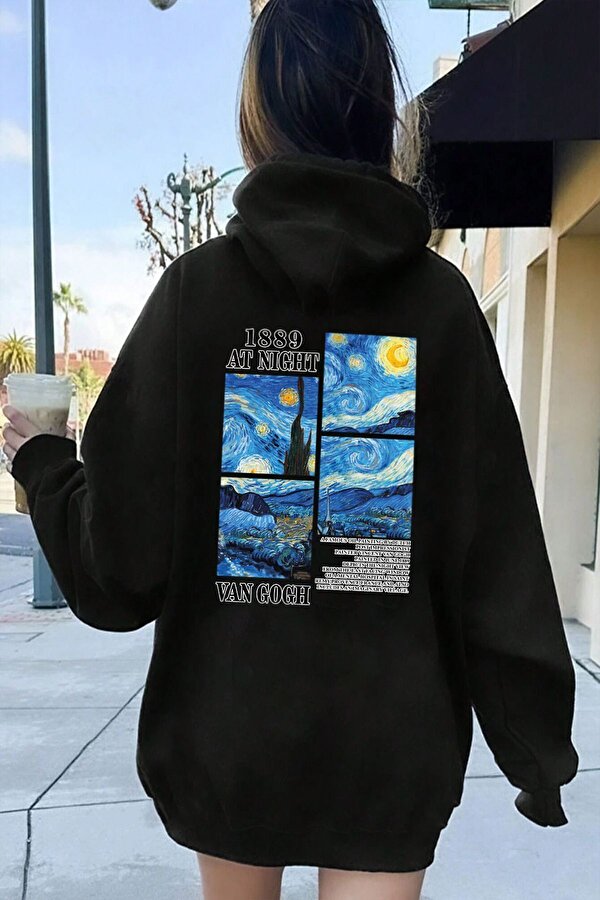 Vangogh Baskılı Oversize Sweatshirt - 3 Al 1 Öde