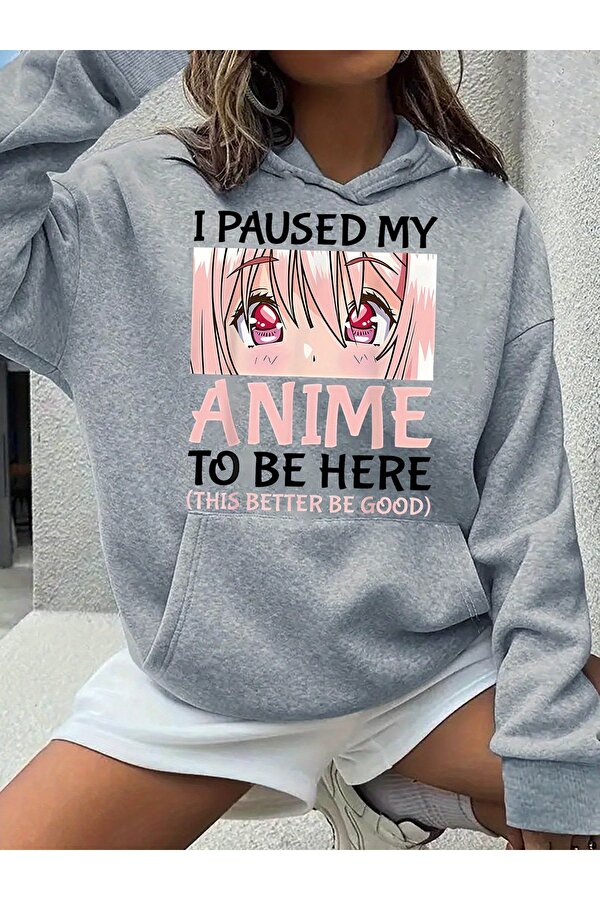 Unisex Anime Karakter Baskılı kapüşonlu Sweatshirt - 3 Al 1 Öde