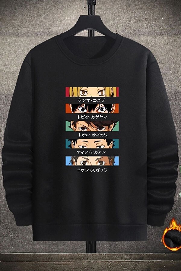 Unisex Cosplay Haikyuu Bisiklet Yaka Sweatshirt - FLO 3 Al 1 Öde