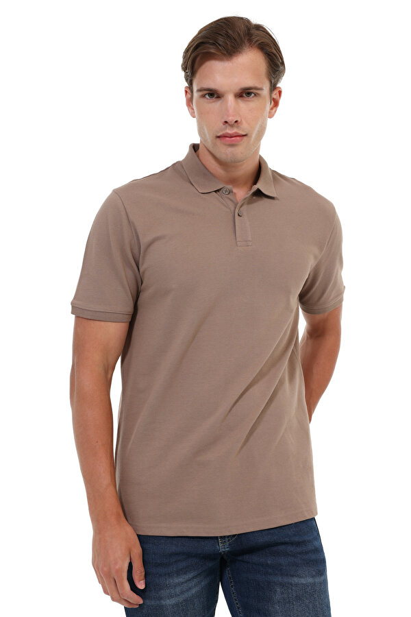 Kısa Kol T-Shirt Erkek Açık Kahve MB 12SN328 T-SHIRT