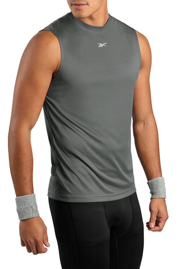 Reebok Id Train Slvls Tech Tee Серый Мужчина Футболка Без Рукавов