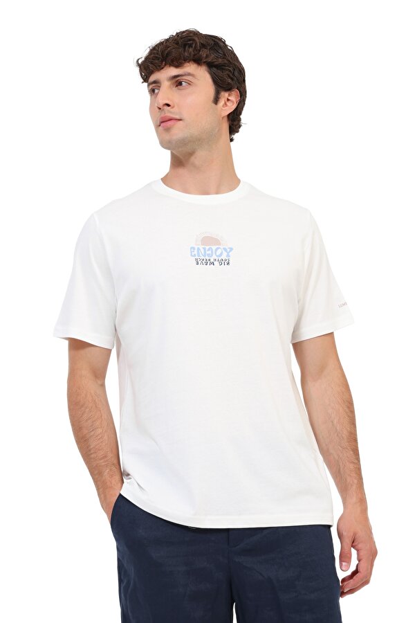 Kısa Kol T-Shirt Erkek Ekru ML SUNOS 11HL-305 - 2. Ürüne %50 İndirim