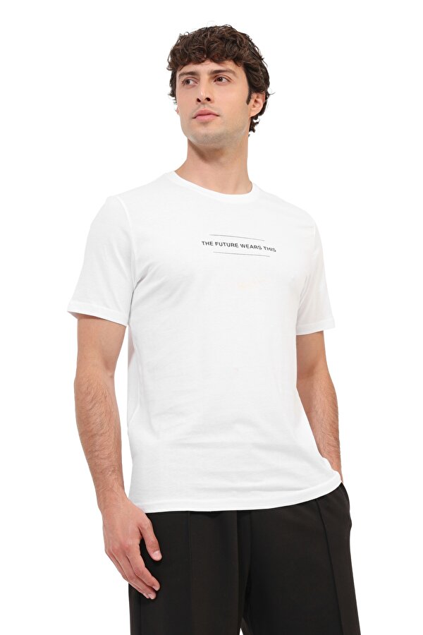 Kısa Kol T-Shirt Erkek Beyaz ML FUTURE 11KMS03