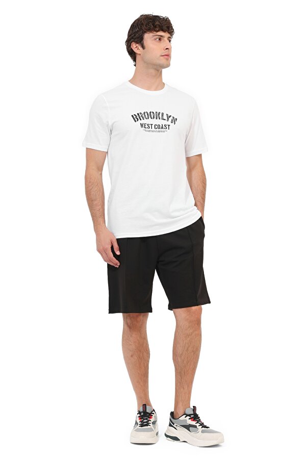 Kısa Kol T-Shirt Erkek Beyaz ML WEST 11KMS02