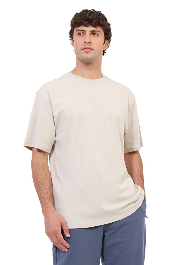 Kısa Kol T-Shirt Erkek Bej MB 11RICK