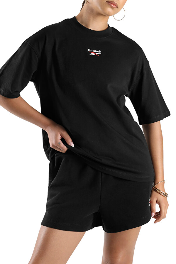 Reebok Id 2-Col Logo Relaxed Tee Черный Женщина Футболка