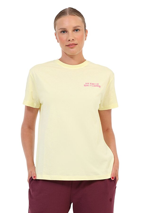 Kısa Kol T-Shirt Kadın Sarı WL 11DANYA - 2. Ürüne %50 İndirim