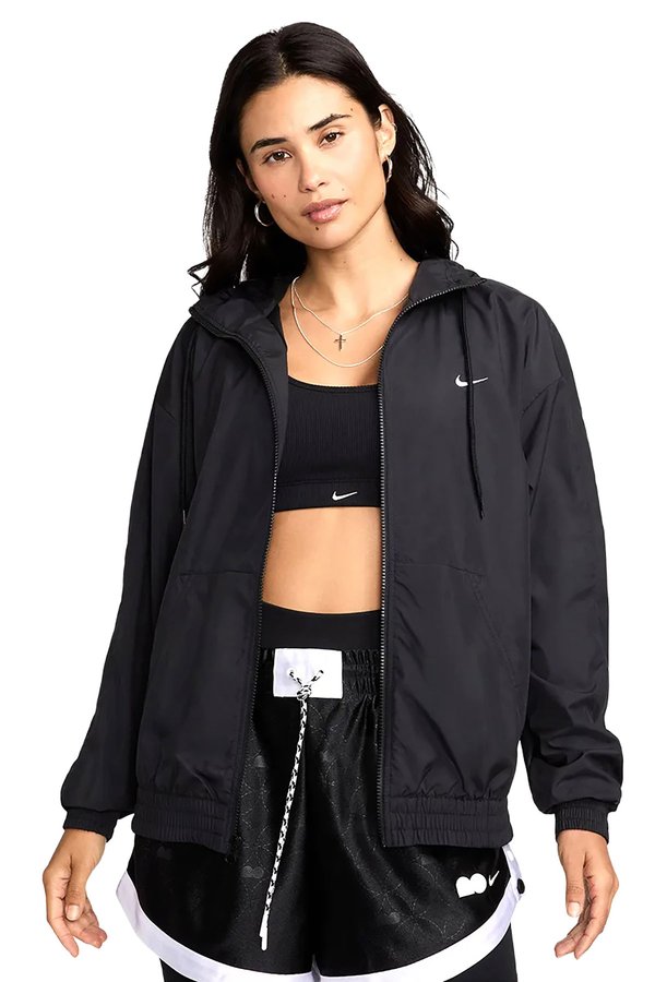 W NSW ESSNTL UV WVN JKT H BLACK Woman 047