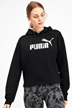 ESS Cropped Logo Hoodie T Siyah Kadın Sweatshirt - 2. Ürüne %50 İndirim