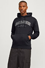 JJECALEB VARSITY SWEAT HO Siyah Erkek Sweatshirt - 2. Ürüne %50 İndirim