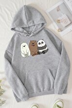 Unisex Kafadar Ayılar Baskılı Sweatshirt - 3 Al 1 Öde
