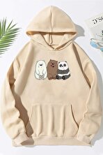 Unisex Kafadar Ayılar Baskılı Sweatshirt - 3 Al 1 Öde