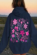 Bahar Esintisi Çiçek Baskılı Oversize Sweatshirt - 3 Al 1 Öde