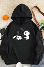 Unisex Panda Baskılı Oversize Sweatshirt - 3 Al 1 Öde