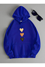 Unisex Sirali Kalp Baskılı Oversize Sweatshirt - FLO 3 Al 1 Öde