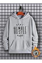 Unisex Alcakgonullu Kal Baskılı Oversize Sweatshirt - 3 Al 1 Öde