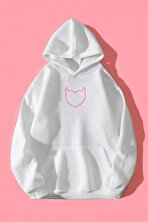 Kalp Baskılı Unisex Oversize Sweatshirt - FLO 3 Al 1 Öde