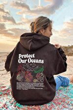 Oceans Baskılı Oversize Sweatshirt - 3 Al 1 Öde