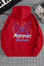 Unisex Butterfly Letter Graphic Baskılı Sweatshirt - 3 Al 1 Öde