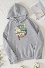 Unisex Neighbor's Ukiyo E Baskılı Sweatshirt - 3 Al 1 Öde