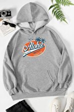 Unisex Aloha Baskılı Sweatshirt - 3 Al 1 Öde