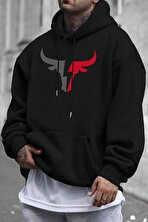 Boğa Tasarım Baskılı Unisex Oversize Sweatshirt - 3 Al 1 Öde