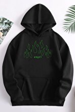 Unisex Green Angel Fire Sweatshirt - 3 Al 1 Öde