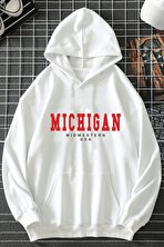 Unisex Michigan Baskılı Sweatshirt - 3 Al 1 Öde