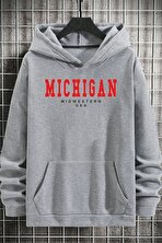 Unisex Michigan Baskılı Sweatshirt - 3 Al 1 Öde