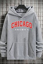 Unisex Chiago Baskılı Sweatshirt - 3 Al 1 Öde