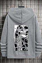 Unisex Skullcracked Baskılı Sweatshirt - 3 Al 1 Öde