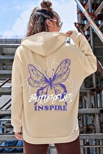 Unisex Butterfly & Letter Graphic Baskılı Sweatshirt - 3 Al 1 Öde