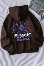 Unisex Butterfly & Letter Graphic Baskılı Sweatshirt - 3 Al 1 Öde