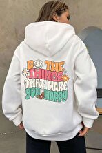 Unisex Oversize Do the things that make you Baskılı Sweatshirt - 3 Al 1 Öde