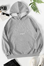 Unisex White Angel Fire Sweatshirt - 3 Al 1 Öde