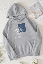 Unisex Minimal Line Drawing Baskılı Sweatshirt - 3 Al 1 Öde