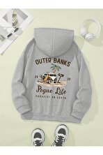 Unisex Outer Banks Baskılı Oversize Sweatshirt - 3 Al 1 Öde