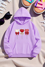 Unisex Kalp Lolipop Detayli Baskılı Oversize Sweatshirt - 3 Al 1 Öde