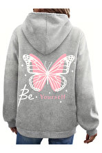 Unisex Be Your Self Baskılı Tasarım Oversize Sweatshirt - 3 Al 1 Öde