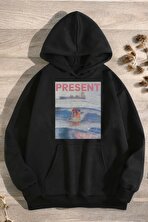 Present Baskılı Oversize Sweatshirt - 3 Al 1 Öde
