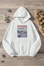 Present Baskılı Oversize Sweatshirt - 3 Al 1 Öde