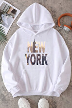 New York Baskılı Oversize Sweatshirt - 3 Al 1 Öde