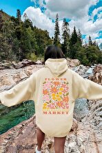 Flower Baskılı Oversize Sweatshirt - 3 Al 1 Öde