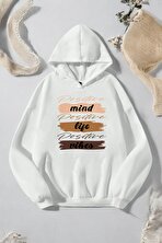 Mind Life Vibes Baskılı Oversize Sweatshirt - 3 Al 1 Öde
