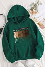 Leopar Kalp Baskılı Oversize Sweatshirt - 3 Al 1 Öde