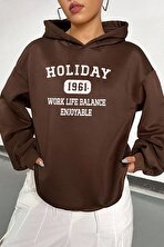 Holiday Baskılı Unisex Oversize Sweatshirt - 3 Al 1 Öde