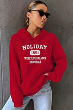 Holiday Baskılı Unisex Oversize Sweatshirt - 3 Al 1 Öde