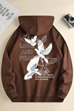 Love and Peace Baskılı Oversize Sweatshirt - FLO 3 Al 1 Öde